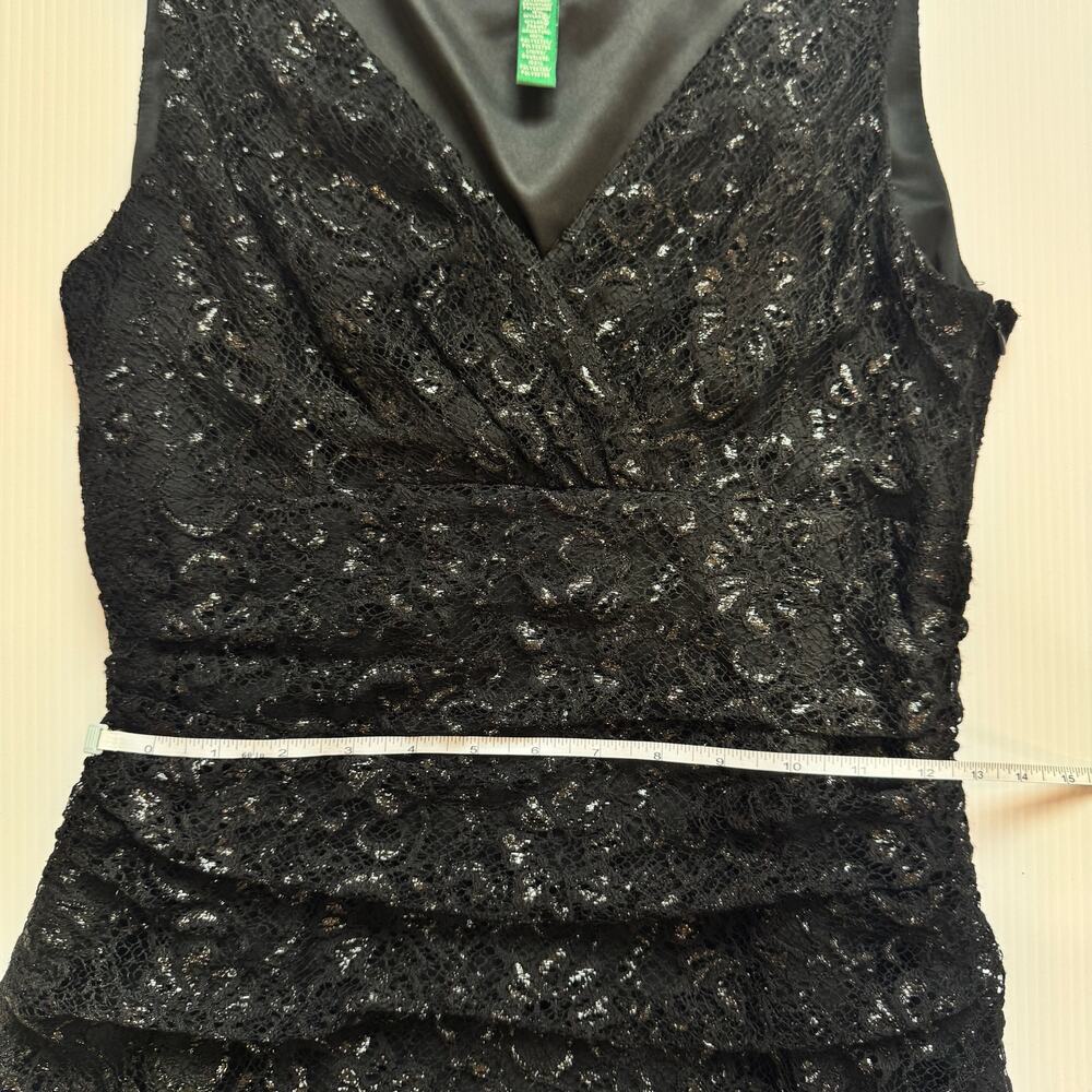 Lauren Ralph Lauren Black Lace Dress Women’s 10 Evening Occasion Event Wedding - Picture 12 of 16